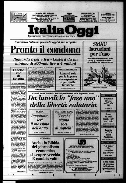 Italia oggi : quotidiano di economia finanza e politica